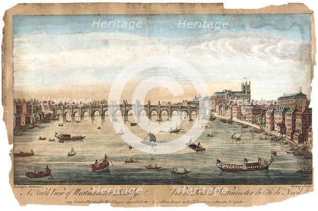 Westminster Bridge, London, 1753. Artist: Unknown