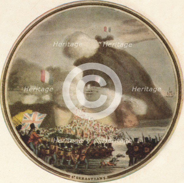 'Storming of St. Sebastian', 1815, (1910). Artist: Edward Orme.