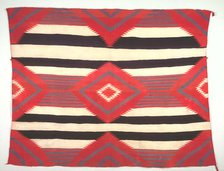 Rug (Third-phase Chief Blanket Style, Germantown Weaving), c. 1890-1910. Creator: Unknown.