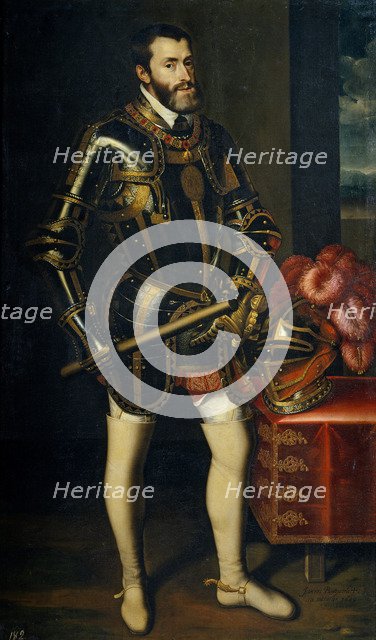 Portrait of Charles V of Spain (1500-1558), 1605. Artist: Pantoja de la Cruz, Juán (1553-1608)