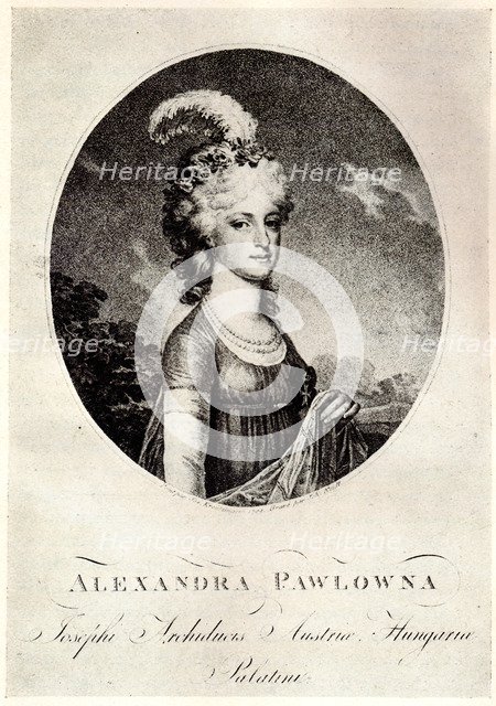 Portrait of Grand Duchess Alexandra Pavlovna (1783-1801), Early 19th cen.. Artist: Anonymous  