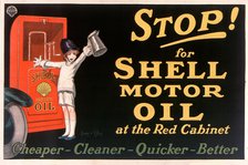 Stop! for Shell motor oil at the Red Cabinet , 1926. Creator: D'Ylen, Jean (1886-1938).