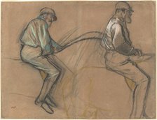 Two Studies of a Jockey, c. 1884. Creator: Edgar Degas.