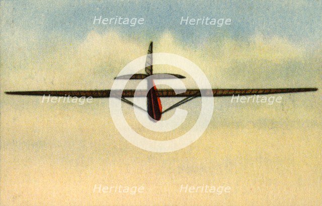 Flying instructor in glider at the Rhön-Rossitten Society gliding school, Germany, 1932.  Creator: Unknown.