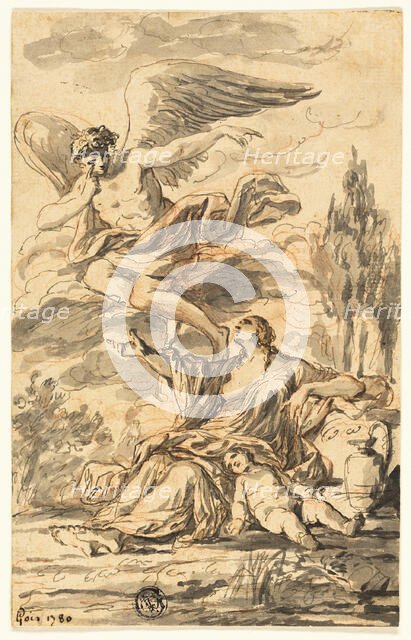 Angel Appearing to Hagar and Ishmael, 1780. Creator: Etienne Pierre Adrien Gois.
