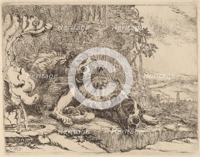 Two Mastiffs beside a Fountain, probably c. 1640/1642. Creator: Jan Fyt.