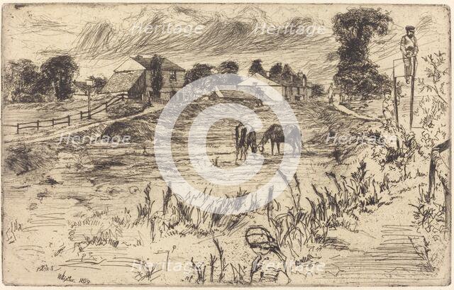 Landscape with the Horse, 1859. Creator: James Abbott McNeill Whistler.