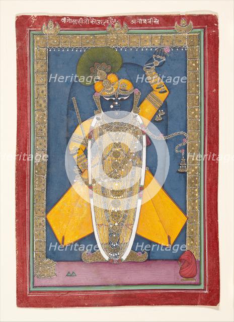 Krishna in the Form of Shri Nathji, ca. 1840. Creator: Unknown.