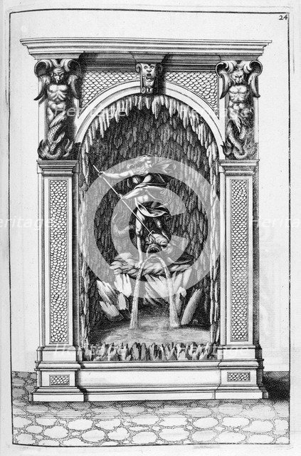 Fountain, grotto design, 1664.  Artist: Georg Andreas Bockler