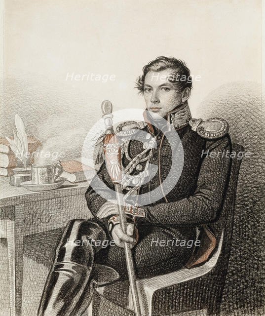 Portrait of Count Pyotr Petrovich Konovnitsyn (1803-1830), 1822-1823. Creator: Hampeln, Carl, von (1794-after 1880).