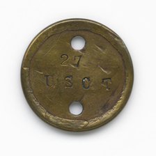 Identification tag for Civil War soldier Qualls Tibbs, 1864 - 1865. Creator: Unknown.