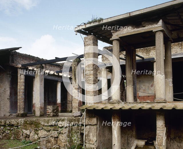 Upper gallery in House of Loreio Tiburtino, Pompeii, Campania, Italy, 2002. Creator: LTL.