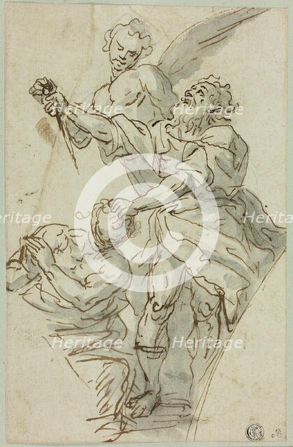 Sketch of Spandrel with Sacrifice of Isaac, n.d. Creator: Francesco de Mura.