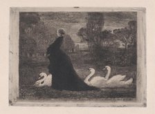 Lady of the Swans, 1879. Creator: Felix Hilaire Buhot.