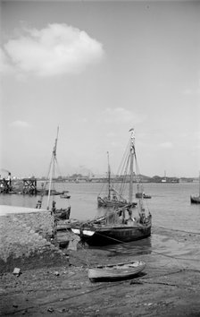 Fishing boats moored at Gravesend, Kent, c1945-c1965. Artist: SW Rawlings