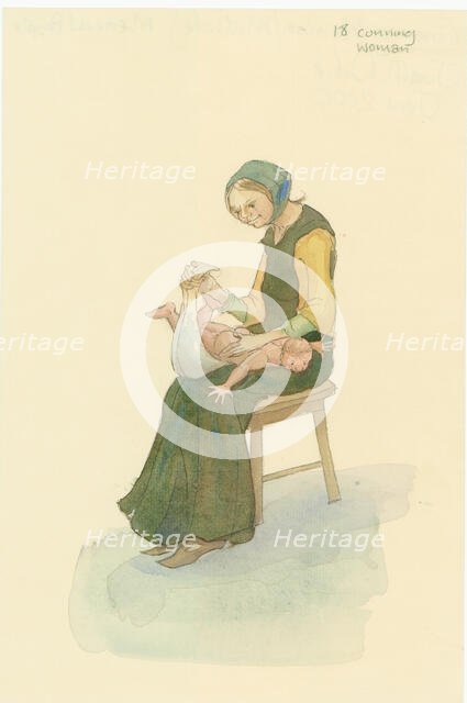 A medieval cunning woman, also known as a wise woman, 2004. Creator: Judith Dobie.