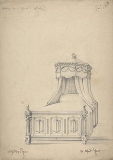 Design for a Gothic Bed, 1841-84. Creator: Charles Hindley & Sons.