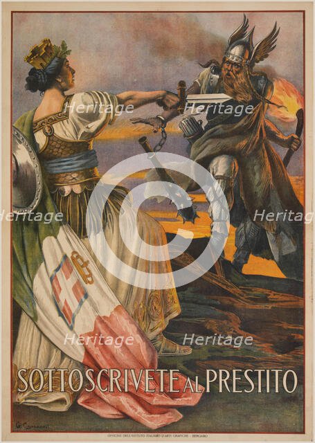 Sottoscrivete al prestito (Signed quickly), 1917. Creator: Capranesi, Giovanni (1852-1921).