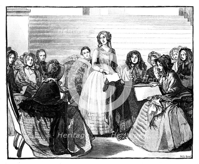 Meeting of the Ladies' Committee at Stafford House, mid-late 19th century, (1888).Artist: M G Gow