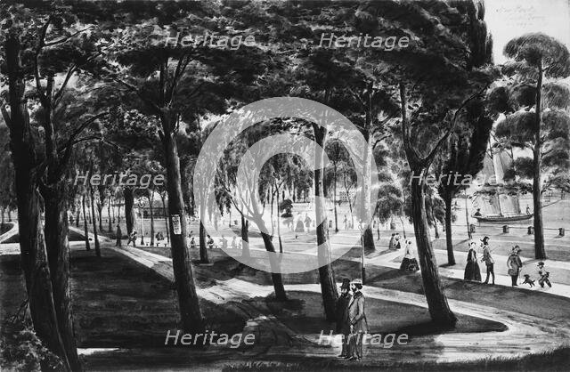 Battery Park, New York, 1849. Creator: Christian Gottlieb Cantzlier.