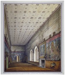 Interior view of the Painted Chamber, Palace of Westminster, London, 1817.                           Artist: William Capon