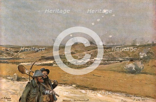 ''La hauteur de Douaumont vue du la Chaume', 1916 (1924) Creator: Francois Flameng.