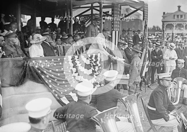 Wilson On Reviewing Stand, 1917 or 1918. Creator: Unknown.