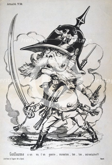 Caricature of Wilhelm I of Prussia, Franco-Prussian war, 1870-1871.  Artist: Anon