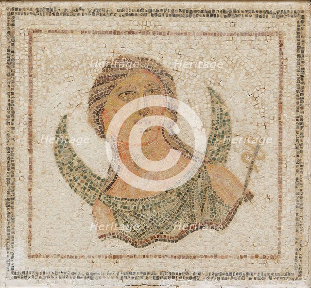 Luna, Goddess of the Moon. Roman Mosaic, 3rd cen. AD. Creator: Classical Antiquities.