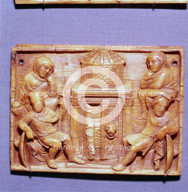 Tomb of Jesus on Easter Morning, Wood Panel, Byzantine casket, 5th century. Artist: Unknown.