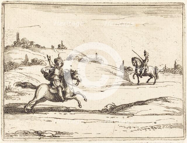 Two Knights, 1628. Creator: Jacques Callot.