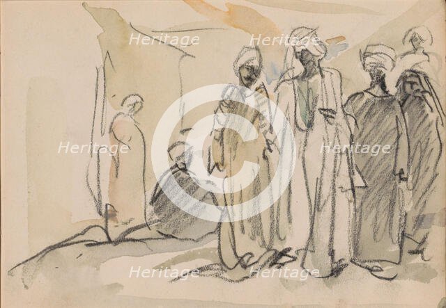 Group of Egyptians, 1919. Creator: Marius Bauer.