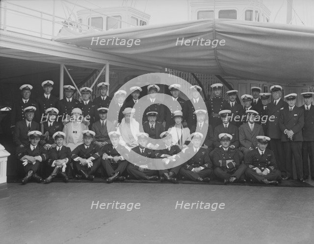 Queen Mary and King George V on board 'HMY Victoria and Albert', 1932. Creator: Kirk & Sons of Cowes.