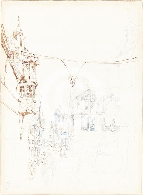 Continental Street Scene, 1860/1870. Creator: John Skinner Prout.