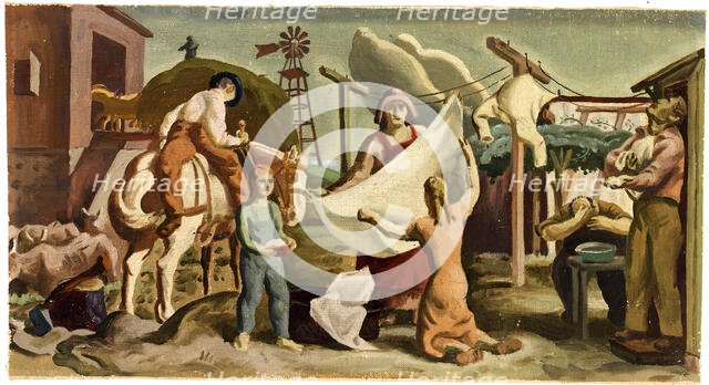 Farm Life (mural study?), ca. 1933-1943. Creator: Unknown.