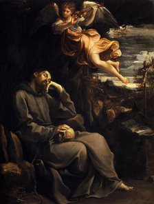 Saint Francis Consoled by the Musical Angel, 1606-1607. Creator: Reni, Guido (1575-1642).