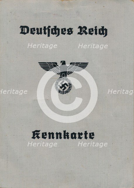 Cover of a Nazi German identity card, c1944. Artist: Unknown.