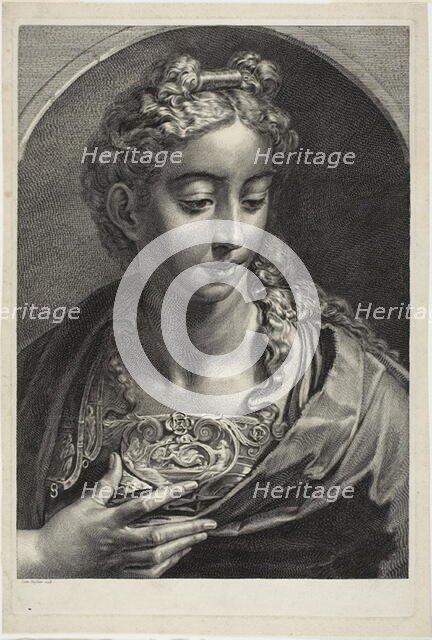 Athena, from Cabinet Reynst; Variarum imaginum a celeberrimis artificibus pictarum..., c. 1650. Creator: Cornelis de Visscher.
