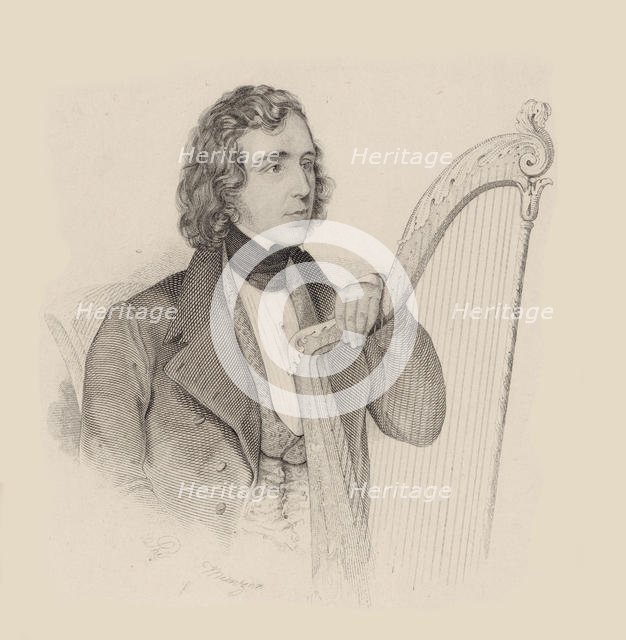 Portrait of the harpist and composer Elias Parish Alvars (1808-1849) , 1830. Creator: Anonymous.