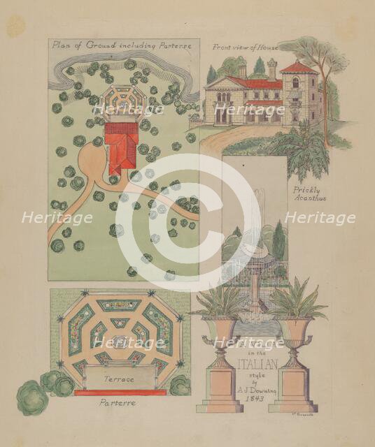 Italian Villa Design, c. 1936. Creator: Virginia Richards.