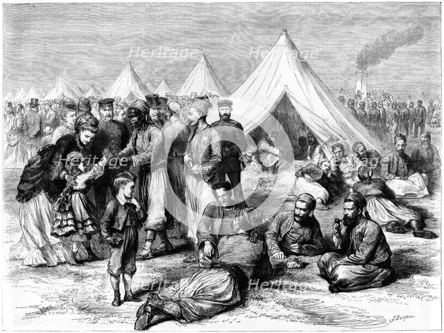 French prisoner of war camp at Wahn, near Cologne, Franco-Prussian War, 1870. Artist: Unknown