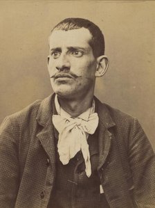 Landschoot. Edouard. 27 ans, né le 6/8/67 à Paris. Bijoutier. Anarchiste. 2/7/94., 1894. Creator: Alphonse Bertillon.