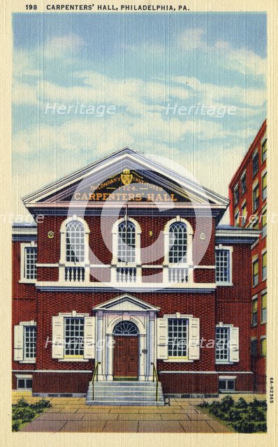 Carpenters' Hall, Philadelphia, Pennsylvania, USA, 1936. Artist: Unknown