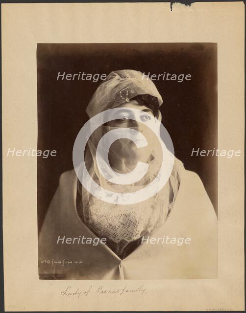 Femme Turque voilee, about 1870-1890. Creator: Gabriel Lekegian.