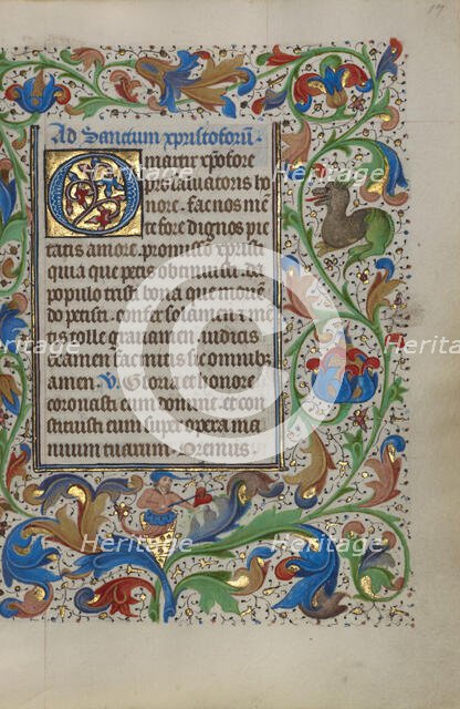 Decorated Initial O; Book of Hours, about 1450-1455. Creator: Unknown.