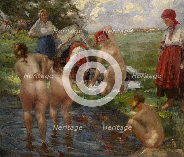 Bathers. Artist: Tikhov, Vitali Gavrilovich (1876-1939)