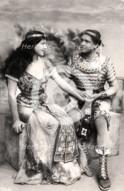 Ruth Vicent (1877-1955) and Roland Cunningham in a scene from Amasis, early 20th century.Artist: Dover Street Studios