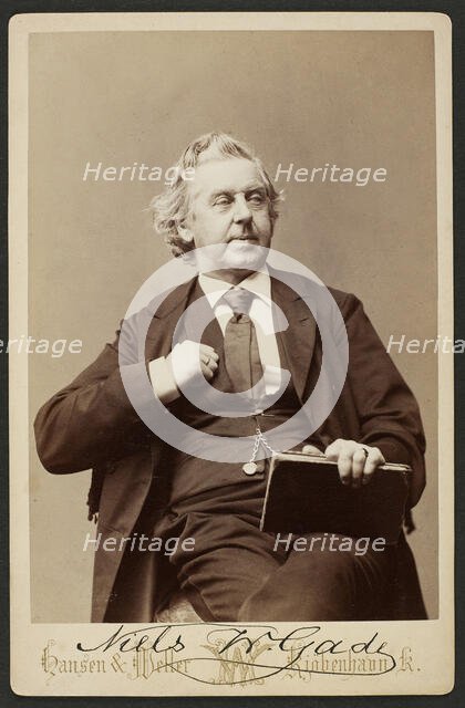 Portrait of the composer Niels Wilhelm Gade (1817-1890), c. 1870. Creator: Photo studio Hansen & Weller.