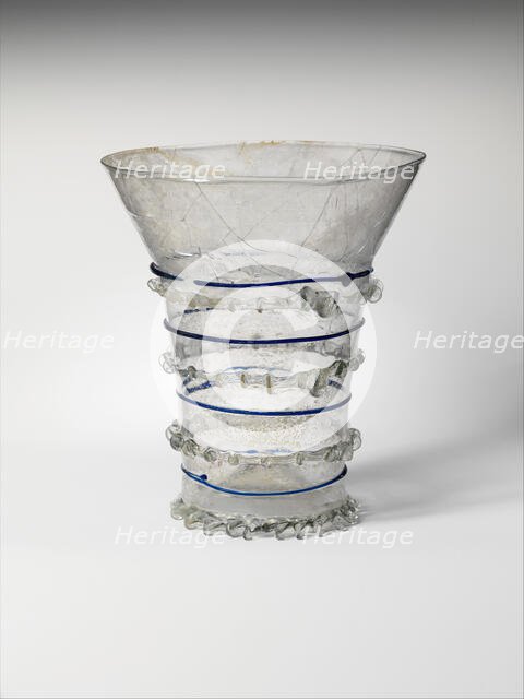 Beaker with Cobalt Trailing, Central European, 1275-1325. Creator: Unknown.