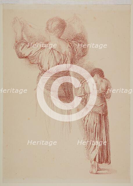 Female - Drapery Studies, Studies of female Drapery seen from the back, 1867-69. Creator: Sir Edward Coley Burne-Jones.